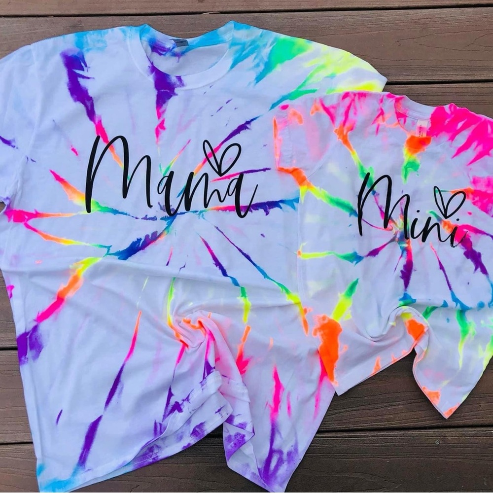 Mini Short Sleeve Tie-Dye Tee - Neon